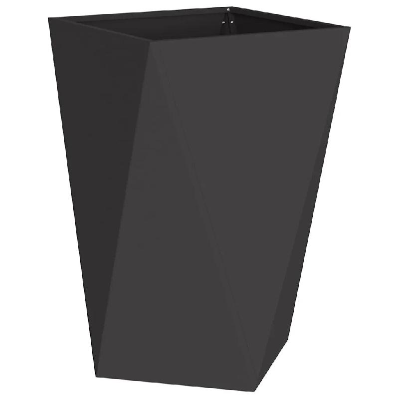 Helloshop26 - Jardinière moderne pour extérieur 50 x 50 x 75 cm avec base intégrée chic en acier noir 02_0053034 - noir acier 3000237722369_0
