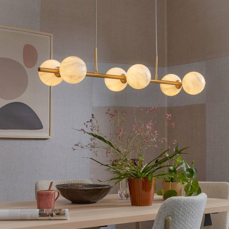 IT\'S ABOUT ROMI CARRARA SUSPENSION À 6 LAMPES OBLONGUE