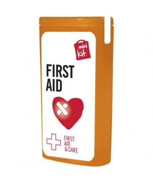 MINIKIT PREMIERS SECOURS - ORANGE - KITS DE PREMIERS SECOURS PUBLICITAIRES