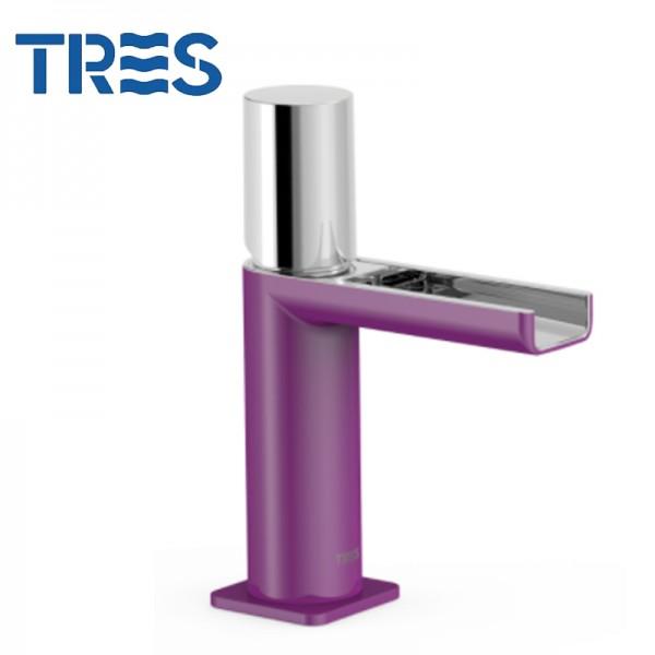 MITIGEUR LAVABO ROBINET CASCADE VIOLET CHROME - TRES 20011002VI