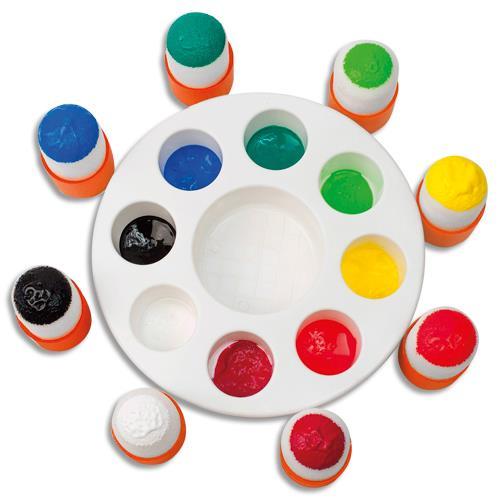 PALETTE PEINTURE ET 8 TAMPONS CLEOPATRE MOUSSE PLASTIQUE MATERNELLE