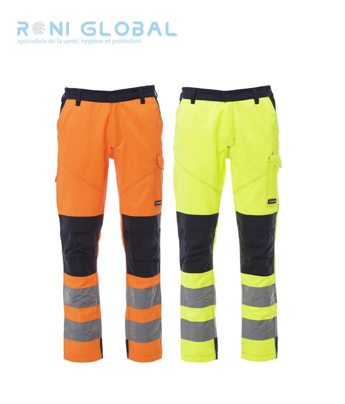 Pantalon de sécurité haute visibilité homme - Genouillères, 7 poches, coton/polyester, Class 2 - Charter Tech Payper_0
