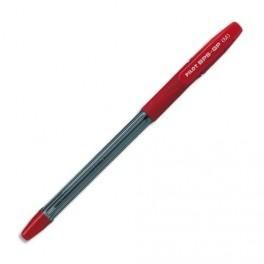 PILOT STYLO À BILLE POINTE MOYENNE ENCRE ROUGE CORPS TRANSPARENT AVEC GRIP ANTIDÉRAPANT + CAPUCHON BPS-GP