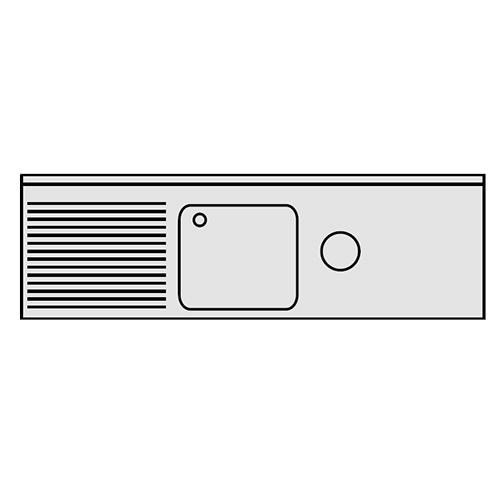 Plonge inox 1 bac et vide-déchets - P 600 mm - à gauche_0