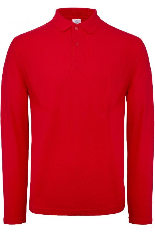 Polo homme ID.001 manches longues Rouge S 100% Coton - S rouge 5401007207365_0