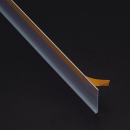 Porte-étiquette adhésif en PVC traité anti-UV - 30 x 1000 mm - Façade et fond transparents ou blanc RAL 9010 - PF 030100001 0000_0