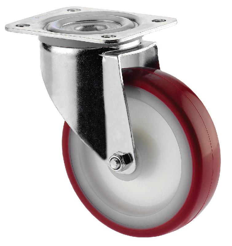 ROULETTE PIVOTANTE À PLATINE - FORCE 100 À 400 KG, Ø : 200 MM - MANUTAN COLLECTIVITÉS