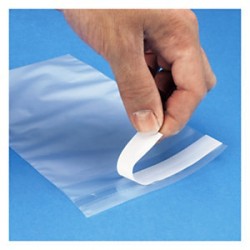 Sachet plastique 40 microns - fermeture adhésive avec trou d'aération - 125x125 mm_0