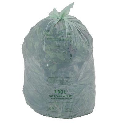 Sacs poubelle pour déchets compostables 130 L transparents, lot de 100_0