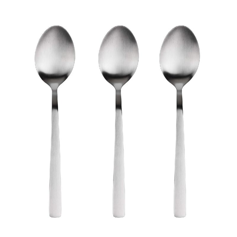 San Ignacio Root - Set 3Pc de cuillères en acier inoxydable recyclé finition mate - argenté inox Q4399_0