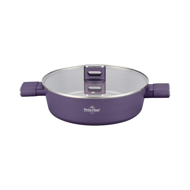 Sauteuse 24x7,5cm avec couvercle tous feux dont induction Speiez Castle Collection Taupe Violet  SH-SCLC24T usage non-intensif Swiss Haus - 5407011641_0