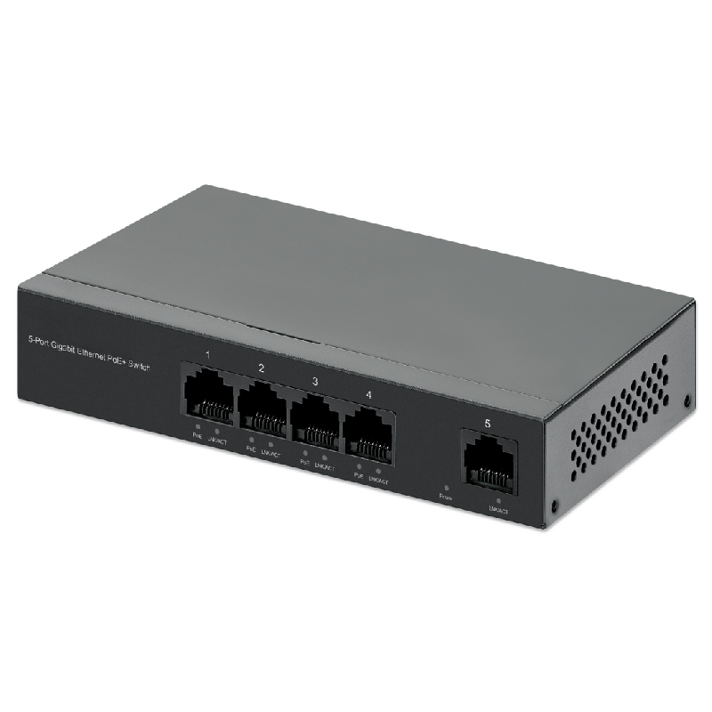 Switch Gigabit Ethernet PoE+ 5 ports - 40W PoE - Installation murale ou bureau - Bravour®_0