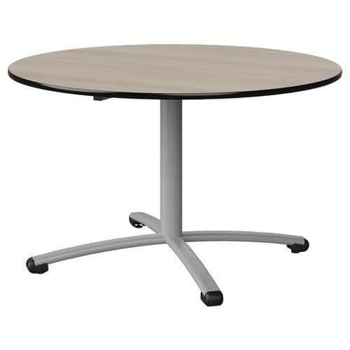 TABLE MALIBU Ø 120 T5 PC STRA ANTIB ACACIA/NOIR GRIS 9006