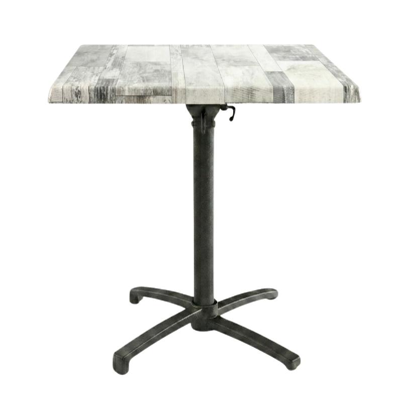 Table pliable 60x60 cm plateau stratifié moulé modèle table white dream moulé pied t-one - tigaone - blanc 3701680325021_0