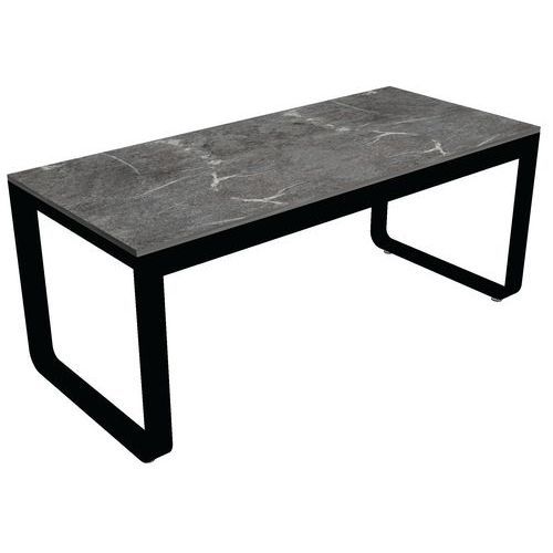 TABLE PLIANTE 180 X 80 X H74CM NOIR MÉLAMINE MARBLE GREY - FLEXFURN