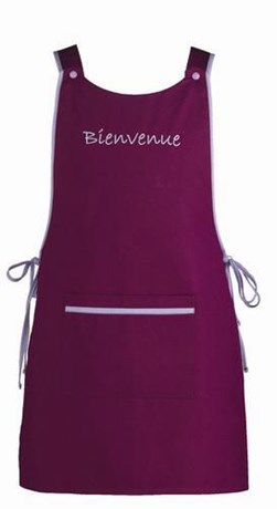 TABLIER CHASUBLE BIENVENUE PRUNE