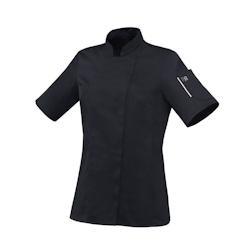 Veste de cuisine femme manches courtes  Unera polycoton noir T.L Robur - L noir polyester 3609120549900_0