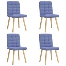 VidaXL Chaises à Manger Lot De 4 Bleu Jean Tissu - bleu 8721158566461_0