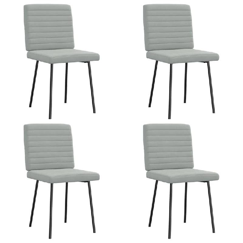 VidaXL Chaises à manger lot de 4 Gris clair Velours Modèle Calypso Élite - 3315256_0