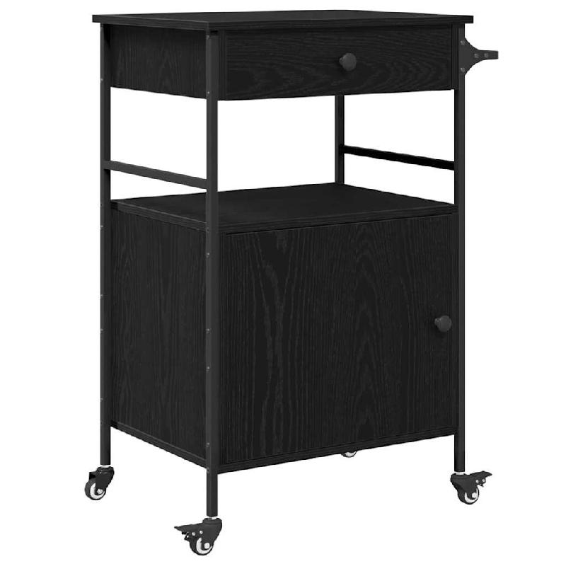 VidaXL Chariot de cuisine Chêne noir 56 x 43 x 89,5 cm - 871668_0