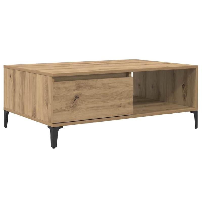 VidaXL Table basse chêne artisanal 90 x 60 x 35 cm Bois d'ingénierie Modèle Polaris Ligne - 875117_0