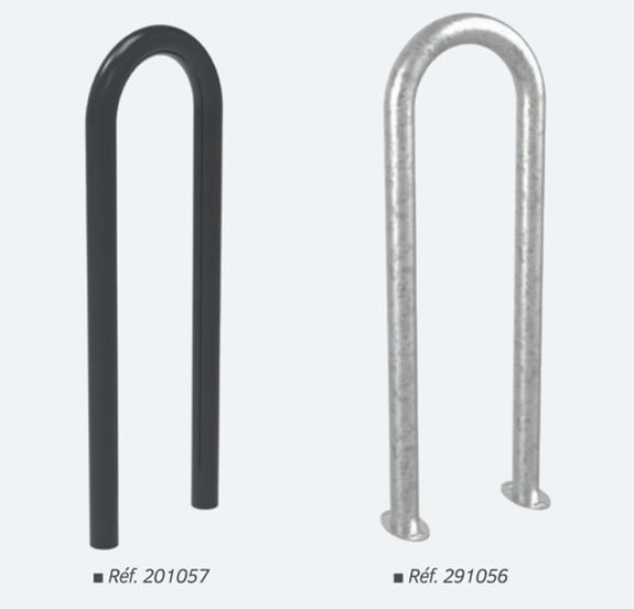 Appui vélos TROMBONE - économique et discret pour tous les 2 roues - Ø 50 mm - Largeur 300 mm - Hauteur 870 mm_0