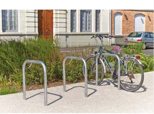 Arceau vélos - Tube Ø 50mm - Galvanisé - Deux arceaux anti glissement - Réf : B883VGA / B884VGA_1
