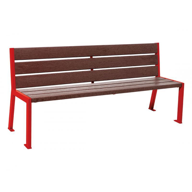Banc extérieur Silaos - acier et plastique recyclé - 6 lames - avec ou sans accoudoirs_0