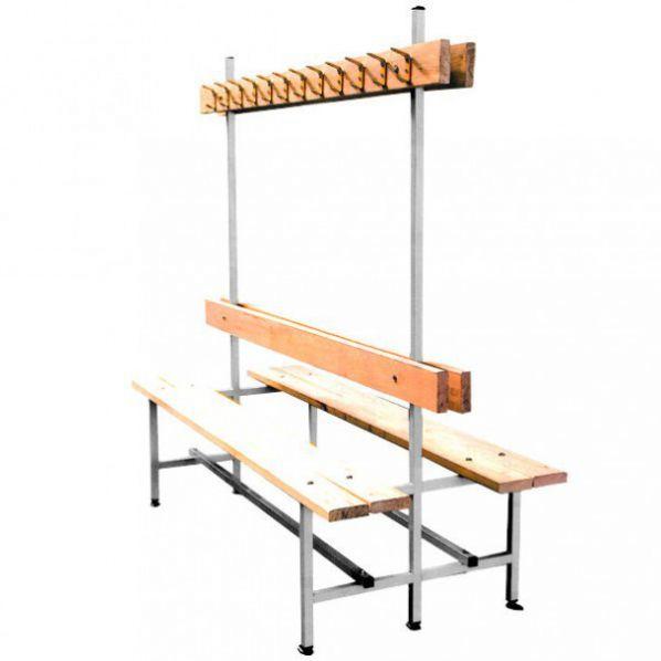 Banc vestiaire double face avec patère - Marque Rolléco - Longueur 1500 mm_0