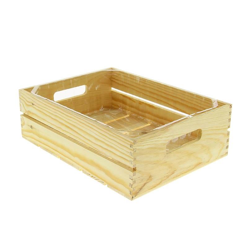 Cagette bois avec fond plastique rectangle pm -_0