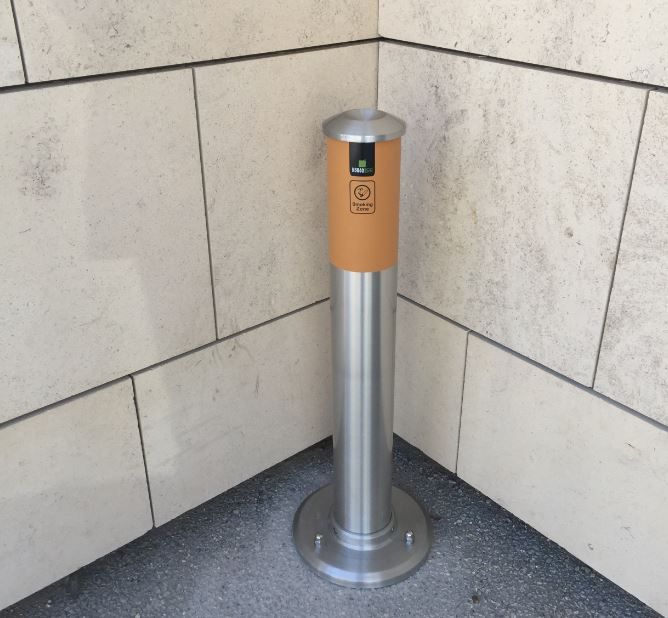 Cendrier collecteur d'extérieur inoxydable - WEST MELBOURNE - Discret et élégant - H90cmxØ12cm - Aluminium renforcé_1