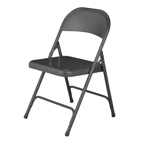 Chaise pliante Europ gris anthracite en métal - Grey Edition® - robuste, légère et design_0