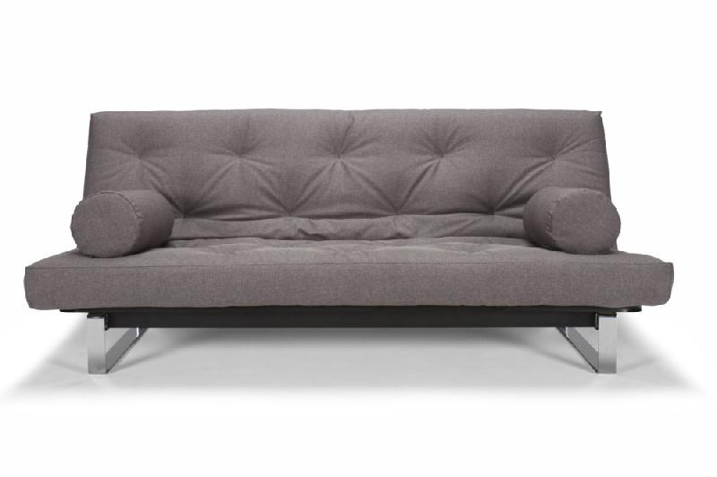 INNOVATION LIVING  CANAPÉ CONVERTIBLE CLIC-CLAC MINIMUM LIT 140*200 CM CAPITONNÉ TISSU FLASHTEX DARK GREY_0