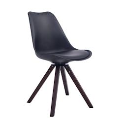 CLP Chaise de salle à manger Troyes Pivotante Piétement en Forme Carrée Noir /Noyer - noir polyester 151853201_0