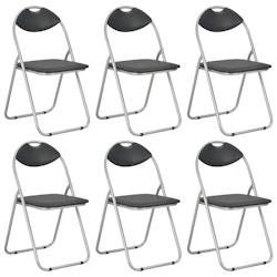 Décoshop26 - Lot de 6 chaises de salle à manger cuisine pliantes design simple synthétique noir CDS022779 - noir 3000030731537_0