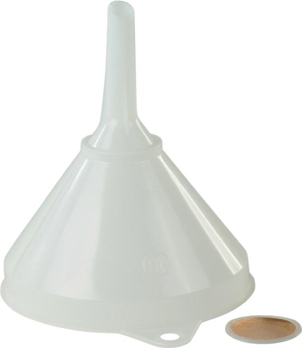 Entonnoir alimentaire D. 168/17 mm - Hauteur 199 mm - HD-polyéthylène naturel avec tamis en acier inoxydable - HàoeNERSDORFF_0