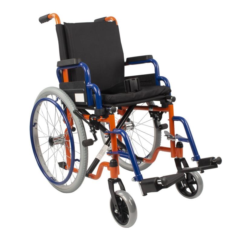 Fauteuil roulant manuel pour enfant - Pliable, accoudoirs relevables et repose-pieds amovibles_0