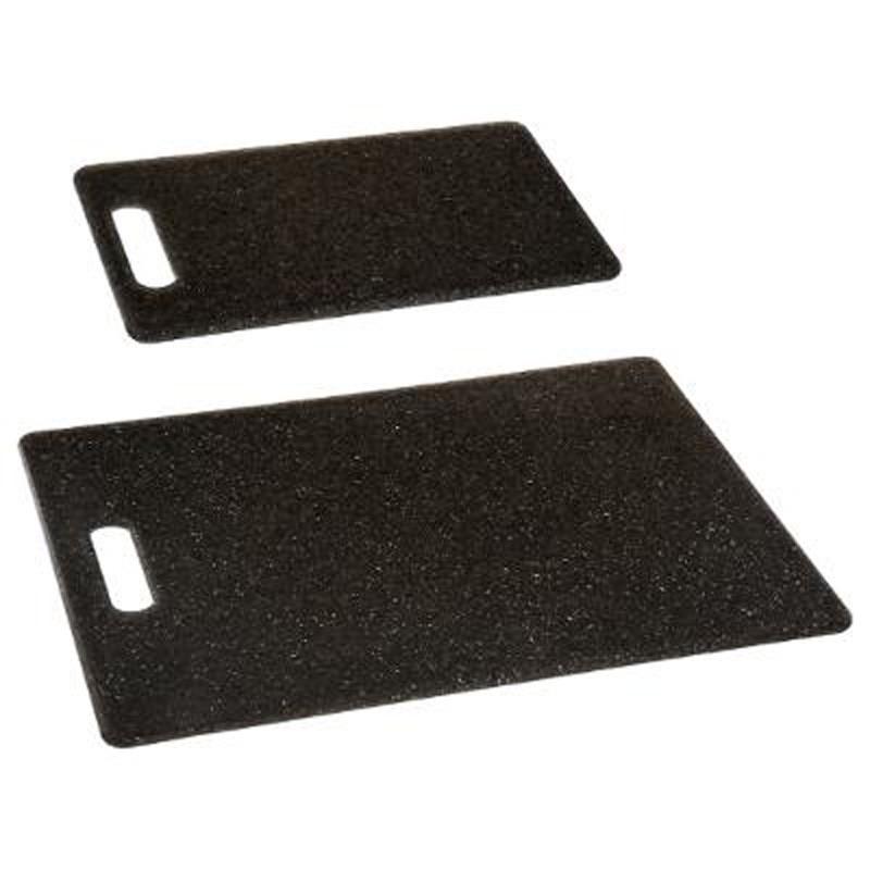 Lot de 2 planches à découper effet pierre 36 cm noir - Paris Prix - Polypropylène, pratique et déco_0