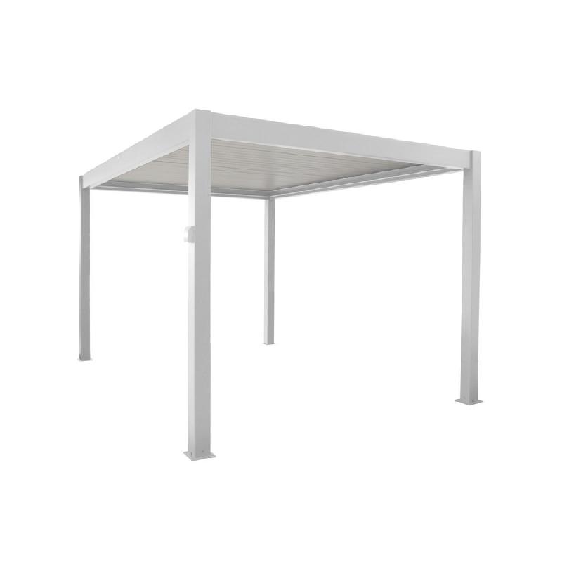 Pergola bioclimatique autoportée manuelle Zéphir 3x4 m en aluminium - couleur blanche_0