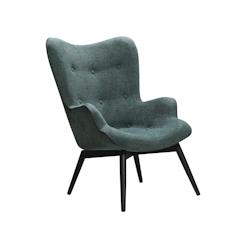 SalesFever Fauteuil rembourré  en tissu texturé | Cadre en métal avec revêtement en poudre noire | L 80 x P 99 x H 92 cm | vert sapin - vert polye_0