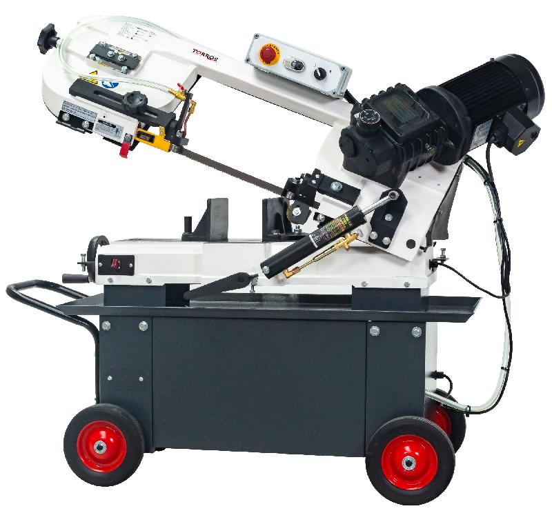 Scie à ruban mobile pour métaux 0-45° capacité de coupe ronde 178 mm 0,75 kW 230V 3 vitesses système d'arrosage Torros SC190G 230V_0