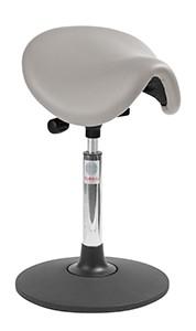 Tabouret de bureau - siège selle réglable Dalton Easy Seat Sway - imitation cuir gris - Rolléco_0