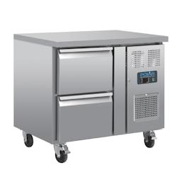 Table Réfrigérée Inox 2 Tiroirs GN 1/1 - Froid Ventilé, Contrôle Digital, 124L - Polar Série U - DA546_0