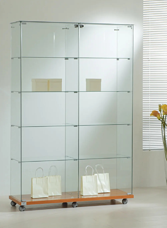 Vitrine large toute en verre 12/18va - cerisier_0