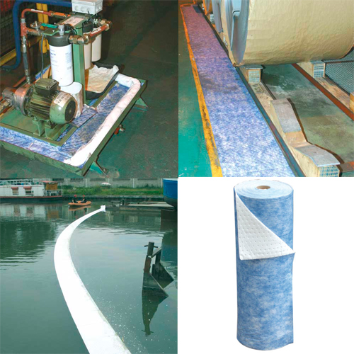 Absorbants hydrocarbures - rouleaux double épaisseur 44 m x 96 cm - fibre de polypropylène hydrophobe_0