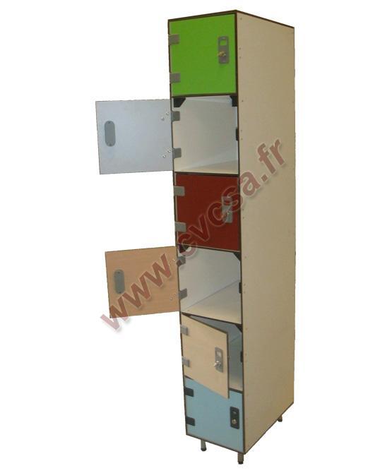 Armoires de stockage et de distribution stratifié - 6 cases sur la hauteur - ventilation arrière et sécurité renforcée_0
