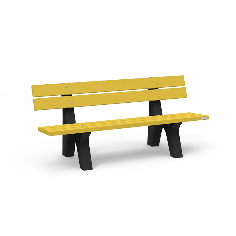 Banc public Helios - largeur 1800 mm - piètement noir - STD OR-BC-02_0