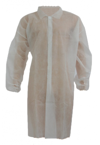 Blouse Polypro blanche - usage unique - lot de 100 - norme ISO 13485:2016 - tailles M à XXL_0