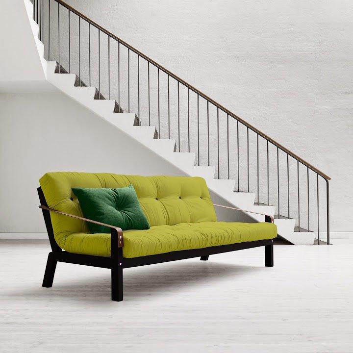 Canapé noir 3/4 places convertible poetry matelas futon ...