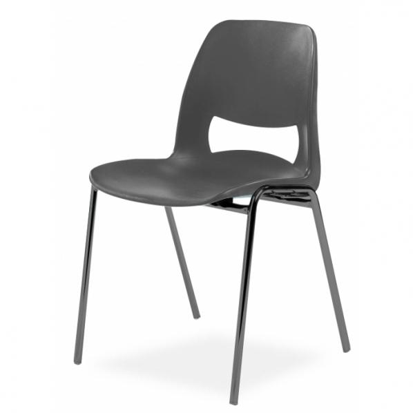 Chaise coque design accrochable pieds noirs - Classe M2 Gris anthracite_0
